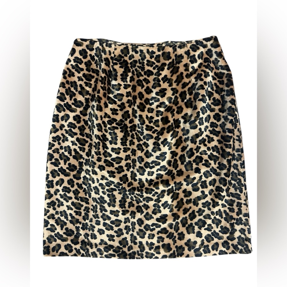 Vintage David Paul Fuzzy Leopard Print Pencil Skirt